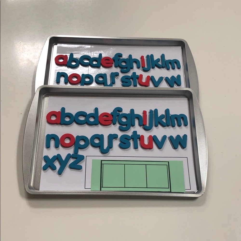 SET of 2 Magnetic Trays & Letters